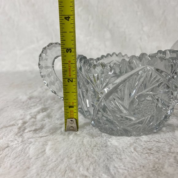 Antique American Cut Glass Sugar Bowl with Handles - Picture 7 of 10
